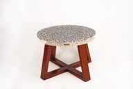 Babi Coffee Table -  Cast Stone Top and Solid Wood Base