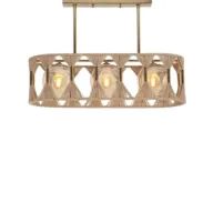 Gold Jute & Glass Pendant Lamp TA_BU_008