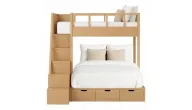 Cloudy Bunk Bed With Perpendicular Beds And Built-in Storage