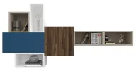 Cube Wall Unit 220 - With Mixed Open & Closed Storage Spaces