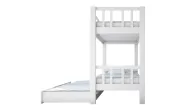 Beech Bunk Bed With Vertical Rails And Pull-Out Bed
