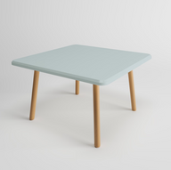 Square Table In Beech\Pine Wood With Slanted Legs