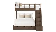Cloudy Bunk Bed With Perpendicular Beds And Built-in Storage