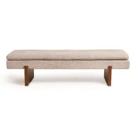 Lanso Bench - Silver Sands - Upholstered With Wooden Base