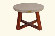 Babi Coffee Table -  Cast Stone Top and Solid Wood Base
