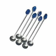 Blue Silver Stainless Steel Teaspoons