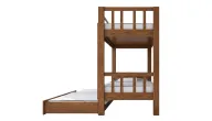 Beech Bunk Bed With Vertical Rails And Pull-Out Bed