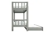Beech Bunk Bed With Vertical Rails And Pull-Out Bed