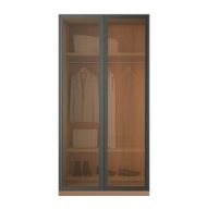 دولاب  بيلا بابواب زجاج و معدن اسود