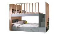 Bunk Bed With 2 Drawers - Back Shelf and Ladder
