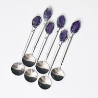 Blue Silver Stainless Steel Teaspoons