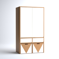 Eska Closet In Beech Wood With Drawers & Storage Boxes