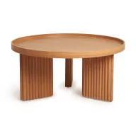 طاولة قهوة دائرية أركان بأرجل من خشب الزان المتين