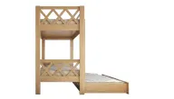 Lattice Bunk Bed With Crossed Rails And Pull-Out Bed