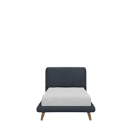 Bliss Upholstered Bed with Cushioned Backrest and Wooden Legs