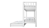 Beech Bunk Bed With Vertical Rails And Pull-Out Bed