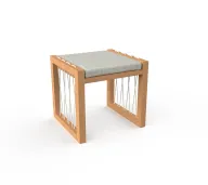 Clay Ottoman - Beech Wood & Linen