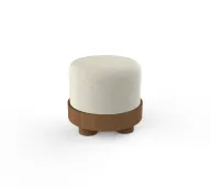 Azure Ottoman - Beech Wood & Linen