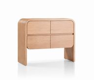 Courtney Wooden Dresser with 6 Drawers & Curved Edge Design