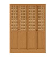 Glow Veneer Hinged Cane Wardrobe