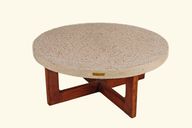 Babi Coffee Table -  Cast Stone Top and Solid Wood Base