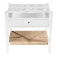 Le Noir Nightstand - Solid Oak With Woven ropes  Shelf