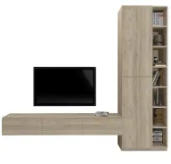 Timeless TV Unit With Integrated Bookshelf and Storage