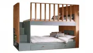 Bunk Bed With 2 Drawers - Back Shelf and Ladder