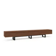 Barrosa Sleek Wooden TV Unit – Metal Base - Storage Drawers