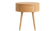 Maple Night Table - Round Design - Sturdy Wood