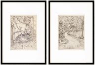 Curated - Sketches Parc à Arles avec un coin de la Maison Jaune and Cafe Terrace at Night 1888