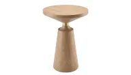 Nicole Side Table - Wooden Veneer With Brass Connection
