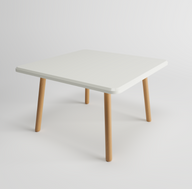 Square Table In Beech\Pine Wood With Slanted Legs