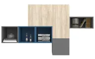 Cube Wall Unit With Open & Closed Storage Spaces With Colors