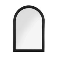 مرآة آبي بإطار خشبي مقوس صغيرة