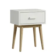 Alba Bedside Table With 1 Drawer & Slanted Legs