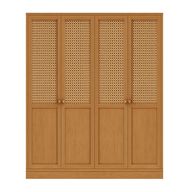Glow Veneer Hinged Cane Wardrobe