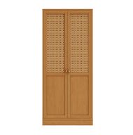 Glow Veneer Hinged Cane Wardrobe