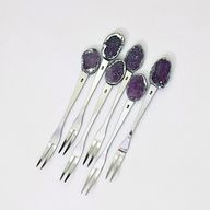 شوك كيك طويلة ستانلس ستيل فضية – طقم 6 قطع