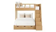Cloudy Bunk Bed With Perpendicular Beds And Built-in Storage