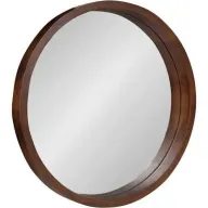 Katy Modern Round Mirror – Sleek Wooden Frame