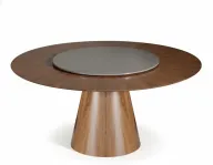 Orbit Walnut Veneer Round Dining Table