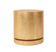 Bullet Side Table - Solid Wood Covered With Gold Leaf