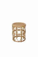 Bamboo & Cané Side Table - Round Design