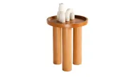 Karin Teak Side Table with Lip