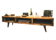 Rustic TV Unit - Tapered Wood Legs – Upcycled Natural Wood