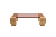 Carven Coffee Table With Tinted Glass Top