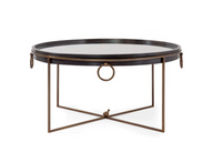 Round Brass Table With Chains - Intersecting Legs