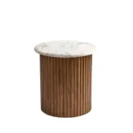 Short Lanes Marble Top - Side Table - Carrara - Round