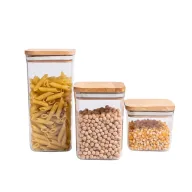 Acrylic Wood Square Container Set